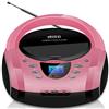 Cyberlux Boombox portatile, lettore CD/CD-R, USB, radio FM, ingresso AUX, jack per cuffie, impianto stereo compatto, colore: rosa (Pretty Pink)
