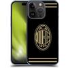 Head Case Designs Licenza Ufficiale AC Milan Nero E Oro Stemma Custodia Cover Dura per Parte Posteriore Compatibile con Apple iPhone 15 PRO