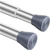 Venwemong 1 asta telescopica per tende, senza fori, per armadi, finestre, armadi, armadi, armadi, diametro 19/22 mm, 110-200 cm, argento chiaro