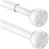 Aiitomg Bastone Tenda a Pressione Asta Telescopica Tenda Bastone Tenda Doccia Bastone Per Tenda a Pressione Senza Foratura Bastone Tenda Estensibile per Doccia, Diametro 25mm, 135-200cm, Bianco(1 Pezzo)