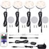 AIBOO LED Luce Sottopensile Cucina Dimmerabile con Telecomando RF Wireless, Illuminazione A LED da Incasso per Armadio, EUR Spina, 4 Luci LED con Display, 12V 8W Under Vetrine(Bianca Calda 2700K)