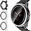 iVoler 3 Pezzi Cover con Vetro Temperato per Samsung Galaxy Watch Active 2 44mm, Copertura Completa Custodia Rigida PC, HD Clear Pellicola Protettiva Anti-Graffio Case, 2 Trasparente + 1 Nero