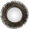 DRW DonRegaloWeb - Specchio da parete rotondo in resina a forma di sole, grigio scuro, 58 x 3 cm