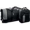 iN Borsone da viaggio pieghevole con ruote in plastica, utilizzabile come borsa leggera per bagagli, valigia o zaino. Ideale per viaggi, kit e attrezzature sportive., nero/grigio, 30 x 32 x 10 cm