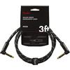 Fender Deluxe Cavo Strumento Jack 6.3mm Angolato/Dritto 1M | Cavo chitarra professionale, connettore jack 6.3mm angolato 90Â°, ideale per chitarra elettrica & basso, 1 metro