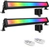 MEIHUA Faretto LED RGB Esterno, 25W Barre di Luce LED RGB con Telecomando, IP66, 10 Colori, 11 modalità, Funzione di Memoria, Temporizzazione, Luci Rgb per Halloween Discoteca Giardino