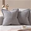 Topfinel Federe Cuscini Divano 40x40 Grigio in Velluto a Coste, 2 Pezzi con Cerniera Invisibile, Copricuscini Decorativi per Divano, Camera da Letto, Casa