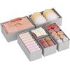 Lifewit 6 Pezzi Organizer Cassetti, Divisori per Cassetti in Tessuto, Organizer Armadio, Scatole Portaoggetti Pieghevole per Abiti, Separatori per Cassetti per Calzini, Cravatte, Cinture,Grigio Chiaro