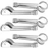 PUDSIRN- Pinze da Portata in Acciaio Inox, 22,5 cm, per servire aperitivo, Buffet, forchetta, per servire insalate, Barbecue, Torte, Pane, 6 Pezzi