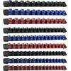 Gunpla 9 Pezzi Set di Porta per Bussole SAE o Metric con 129 Clips, Clip da 1/4 x48, Clip da 3/8x45, Clip da 1/2 x 36, Organizer Porta Utensili da Parete