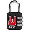 Master Lock 1509EURDROCK - Lucchetto a combinazione con motivo gonna, 6,2 x 3,2 x 1,4 cm, colore: Nero e rosso