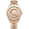EUTOUR Orologio di Coppia Magnetico Moda Semplice Nessun Vetro Cuscinetto a Sfera Quarzo Orologi da Polso da Uomo Donna con Cinturino in Acciaio Inossidabile Argento Oro