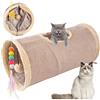 Aipwerer Tunnel per Gatti,Tunnel da Gioco per Gatti Pieghevole,Giocattoli con Palla e Gatto,per Cani per Gatti,giocattolo Cuccioli,Conigli,porcellini d'India,Uso Interno ed Esterno (Cachi)