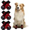 NeuWee Calzini Antiscivolo per Cani, 6 Pezzi Calzini Natalizi per Cani, Protezione Zampa per Cani, Calzini per Cani Regolabili, Calze per Cani di Piccola e Media Taglia (S, Plaid Rosso e Nero)
