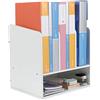 EasyPAG - Raccoglitore da scrivania in legno, formato A4, per riviste, multiuso, 320 x 318 x 254 mm, colore: Bianco