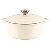 Lätt Home Cocotte in Ghisa Smaltata Bianca. Forno Olandese Pentola Rotonda Antiaderente 22x10,5 CM - 3,35 L. Casseruola Pentola in Ferro per Induzione, Vetroceramica e Forno