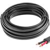 AGRISHOP Cavo piatto a 2 conduttori, 0,75 mm², 2 nuclei, 12 V, 24 V, sottile, cavo a bobina da 10 m, perfetto per cavi di luci a LED, collegamento di cavi per roulotte, rimorchi