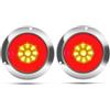 Biqing 2PCS Rotondo Fanali Posteriori Rimorchio Rosso Ambra,4 inch 12V/24V Fanale Posteriore Freno Segnale di Girata Riflettore Luce Fanali Posteriori LED per Camion Caravan Van Trattore