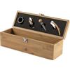Vino personalizzati Set accessori vino in bamboo ed acciaio inox Gareth personalizzate o neutre