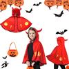 Gxlaihly Costume da Diavolo di Halloween,Mantello da Strega di Halloween,Mantello da diavolo per bambini,Mantello per Bambini di Halloween con Borsa di Zucca,per ragazzi e ragazze cosplay (Rosso)