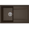 Elleci PRONTA CONSEGNA - SPEDIZIONE IMMEDIATA Elleci LG230078 Lavello da Incasso 1 vasca con gocciolatoio Reversibile 79 x 50 cm finitura Granitek Espresso 78 Life 300