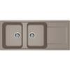 Elleci PRONTA CONSEGNA - SPEDIZIONE IMMEDIATA Elleci LG250043 Lavello da Incasso 2 vasche con gocciolatoio Reversibile 116 x 50 cm finitura Granitek Tortora 43 Life 500