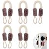 LANZLC 5pcs Cordons de Porte Anti Pincement Empêchent Les Blessures de Doigt Corde Multifonction en Coton Doux 60cm