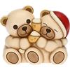 THUN - Natale 2022 - Soprammobile Coppia Teddy Che Brinda in Ceramica Decorata a Mano - Idea Regalo Natale 2022-14.5x10x12 cm h
