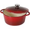 Sitram 710843 - Casseruola in ghisa, Colore rosso e panna, Diametro 24 cm
