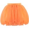 ANIMQUE Bebè Bambine Ragazze Palloncino Gonne Corte Bambini tutù Soffice Tulle Zucca Balletto Gonna Elastico in Vita Halloween Abbigliamento Costumi, Arancione XS