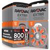 Rayovac 800 Batterie PILE RAYOVAC Extra 13 per Apparecchi Acustici PROTESI udito PR48