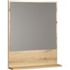 trendteam smart living - PureBliss - Specchio da parete - rovere Evoke - 60 x 74 x 14 cm (L x A x P) - Specchio da bagno con ripiano di 60 cm - antigraffio