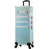 Tayqwiheva Trolley Make Up 4 in 1 Valigia Porta Trucchi Trolley Estetista Valigetta Trucchi Trolley Trucco Valigetta Trucco Valigia Make Up Valigetta Maniküre Valigetta per Cosmetici,Blu