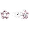amor Orecchini a perno in Argento 925 per bambina, con vetro di cristallo, 0,5 cm, Argento, fiore, Fornito in confezione regalo per gioielli