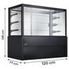 Vetrina Riscaldata Statica Cremona, Vetri Dritti, Lunghezza 120 cm, Max 60°C, con Mensole e Scorrevoli in Vetro - Full Optional