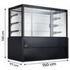 Vetrina Riscaldata Statica Cremona, Vetri Dritti, Lunghezza 150 cm, Max 60°C, con Mensole e Scorrevoli in Vetro - Full Optional