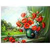 Pracht Creatives Hobby Set per dipingere con Diamanti, Quadro con Motivo Bouquet di Papaveri e Accessori, Set per dipingere con Pietre Scintillanti, per Bambini a Partire dai 5 Anni di età