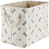 Bone Dry, Cesta Pet Storage Collection, con Stampa di Zampe e Ossa, Rettangolare Piccola, Colore: Grigio