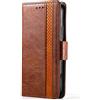 VGANA Custodia a Libro Compatibile per ASUS ROG Phone 6, Cover a Portafoglio in Pelle Premium con Giunture retrò. Marrone Scuro