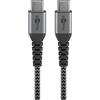 goobay 493027 Cavo Tessile USB-C™ Maschio/USB-C™ Maschio 1 m Grigio Nero/Grigio
