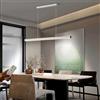 WSXEDC Lampada a sospensione Bianco lineare a LED per sala da pranzo lampada L80cm 32W dimmerabile lampadario moderno in acrilico soggiorno cucina ufficio Regolabile in altezza con telecomando Ciondolo