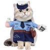 Walopola Costume da poliziotto per cane, travestimento da poliziotto, con cappello, costume per Halloween per cani e gatti, divertente vestito per animali domestici, cosplay, per feste Walopola