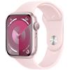 APPLE Watch Series 9 GPS, Cassa 45 mm in alluminio rosa con Cinturino Sport confetto - S/M