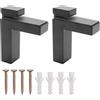 Ksrnsne 2 Pezzi Staffa per Mensola Regolabile In Legno/Vetro per Montaggio A Parete Staffe Galleggianti per Impieghi Gravosi per Scaffali Spessi 3-28Mm, Nero