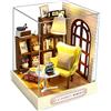 CUTEROOM Miniatura casa delle Bambole con mobili,Fai da Te in Miniatura Casa delle Bambole Kit,Mini 3D Casa in Legno con Luci A LED - Regalo di Compleanno di Natale (QT037)