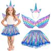 Hifot Costume da Unicorno Bambina,Vestito da Principessa Ali con Cerchietto Unicorno, Tutu Gonna per Festa Compleanno Partito Regalo Carnevale
