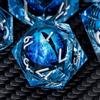 ARUOHHA DND - Set di dadi in resina Dragon Eye con nucleo liquido, blu con bordi affilati, set di dadi Dungeons poliedrici D e D, compatibili con giochi di ruolo D20 D12 D10 D8 D6 D4