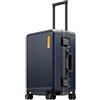 LEVEL8 Valigia, valigia da viaggio telaio in alluminio, valigia a mano Cabin con doppio TSA Lock Suitcase Zipperless bagagli HeGent (56cm, 38L, Blu)