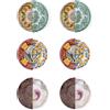 SELETTI set da 6 piatti da dessert HYBRID Sravasti + Huaricanga + Nok - 2x09121+2x09122+2x09123