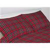BIANCHERIAWEB BIANCHERIA WEB Coppia Di Federe 100% Cotone Federa Guanciale Letto Con Bottoni Laterali 52x82 Scozzese Kilt Rosso